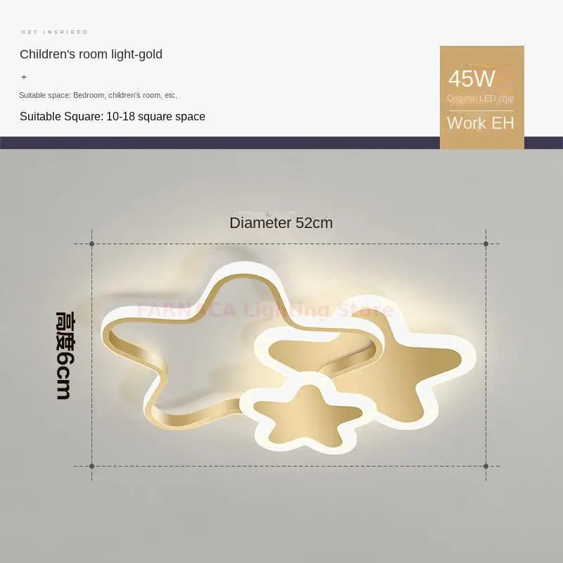 plafonnier moderne en led étoiles pour ambiance chaleureuse et romantique