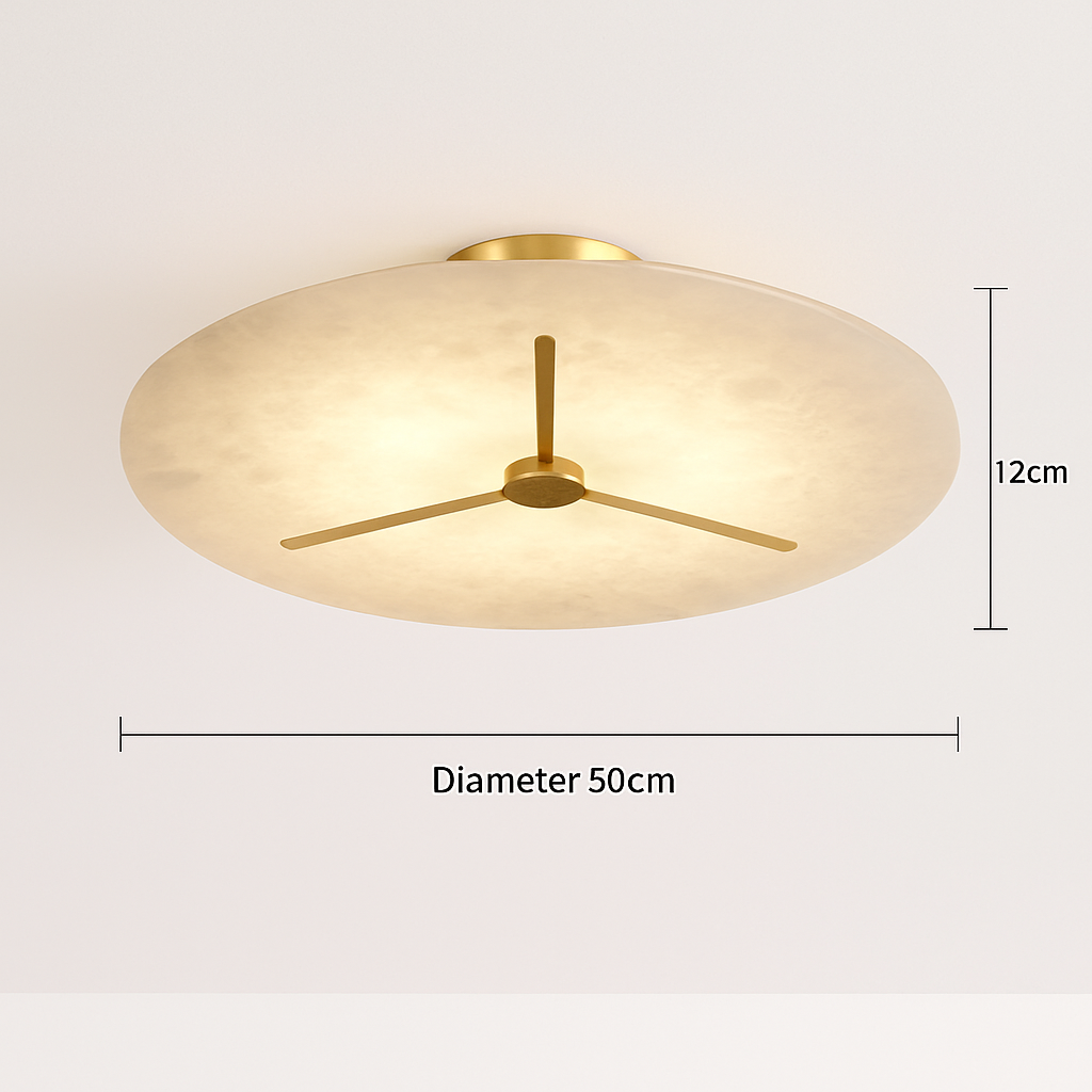 plafonnier moderne en marbre et cuivre pour intérieur élégant