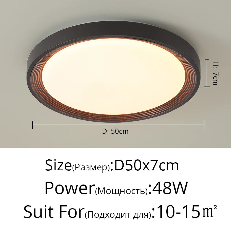 plafonnier moderne en noyer simple pour chambre principale