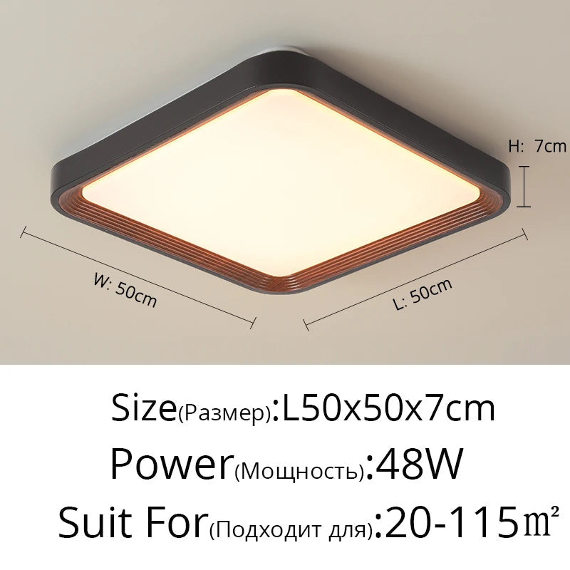 plafonnier moderne en noyer simple pour chambre principale