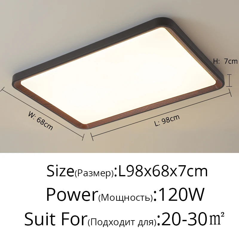 plafonnier moderne en noyer simple pour chambre principale