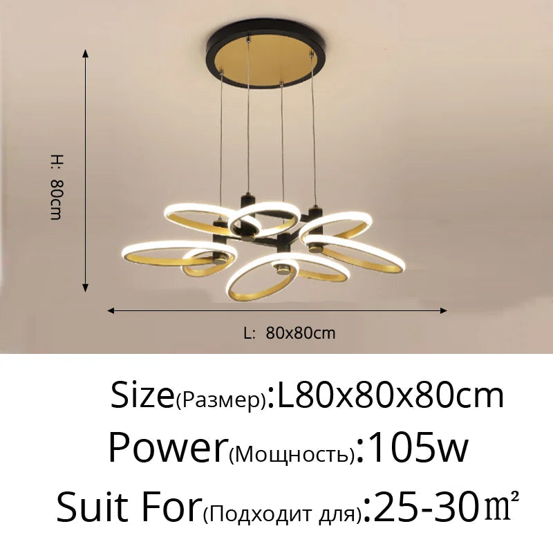 plafonnier moderne en pétale d'or pour intérieur décoratif