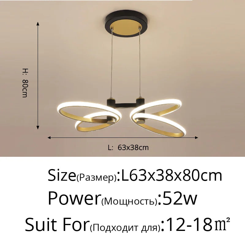 plafonnier moderne en pétale d'or pour intérieur décoratif