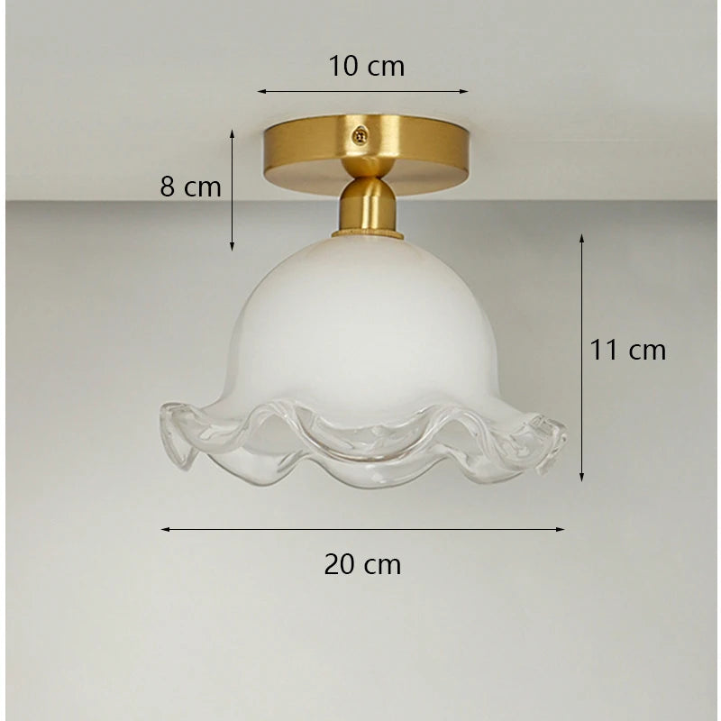 plafonnier moderne en verre antique et laiton unique et minimaliste