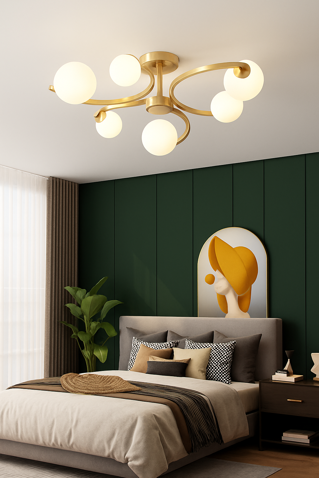 plafonnier moderne en verre design pour intérieur élégant