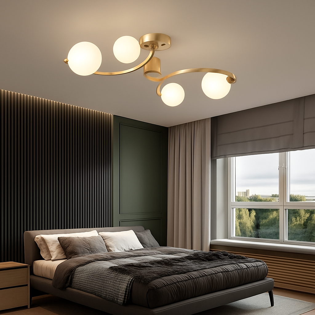 plafonnier moderne en verre design pour intérieur élégant