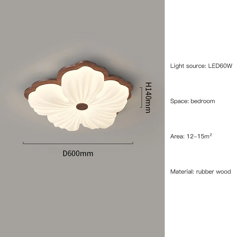 plafonnier moderne à fleurs en bois pour décoration intérieure