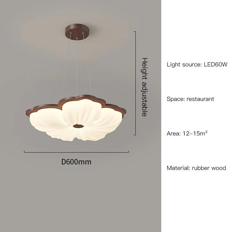 plafonnier moderne à fleurs en bois pour décoration intérieure