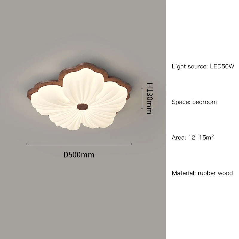 plafonnier moderne à fleurs en bois pour décoration intérieure