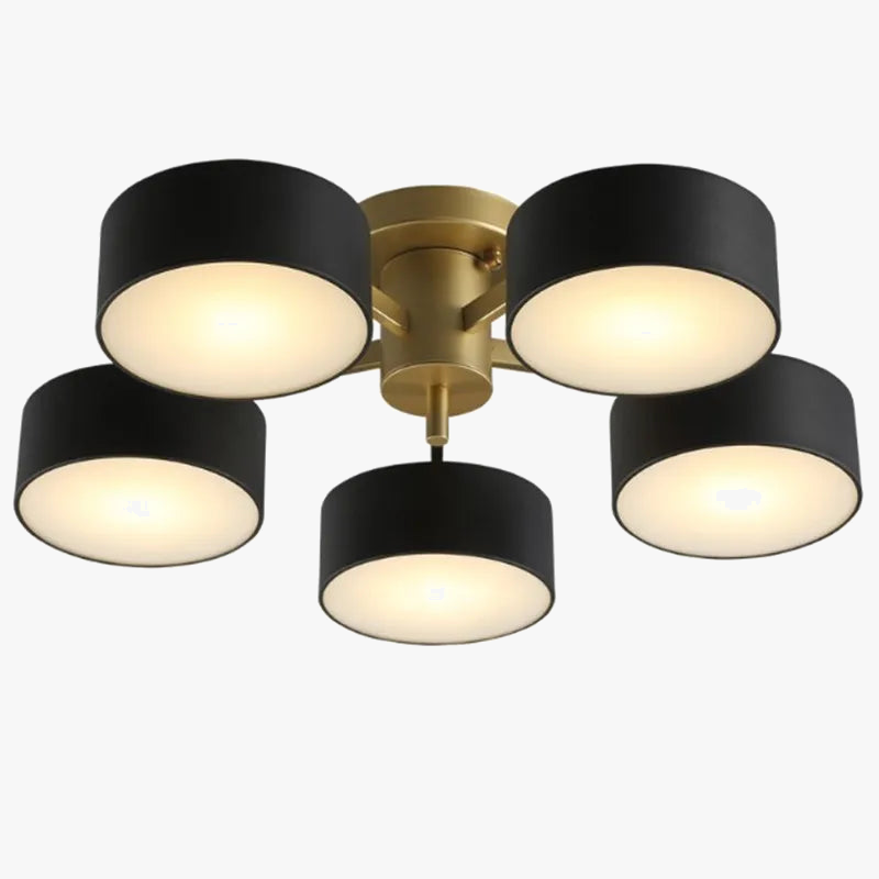 plafonnier moderne led 5 ou 10 têtes design rond acrylique métal