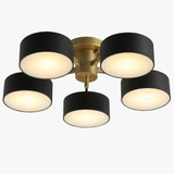 plafonnier moderne led 5 ou 10 têtes design rond acrylique métal