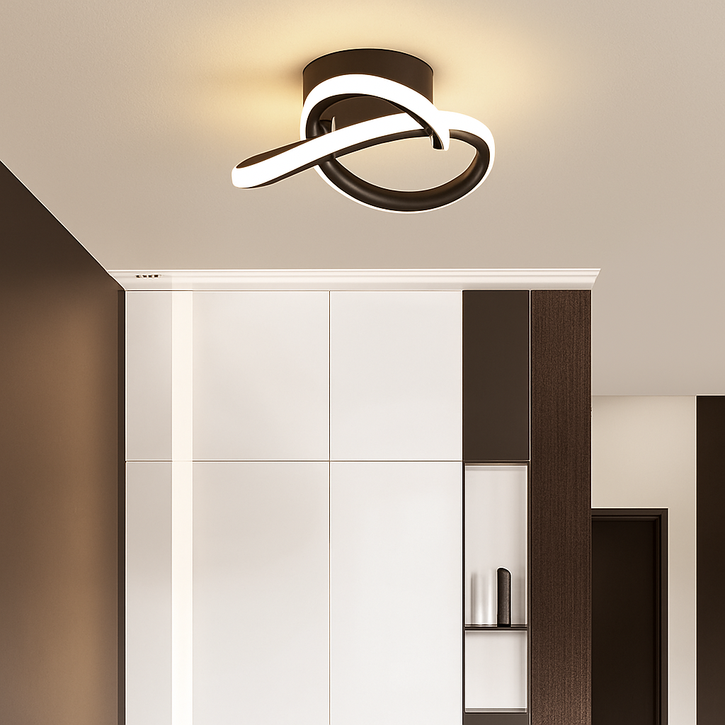 Plafonnier moderne LED avec des anneaux croisés Donovan
