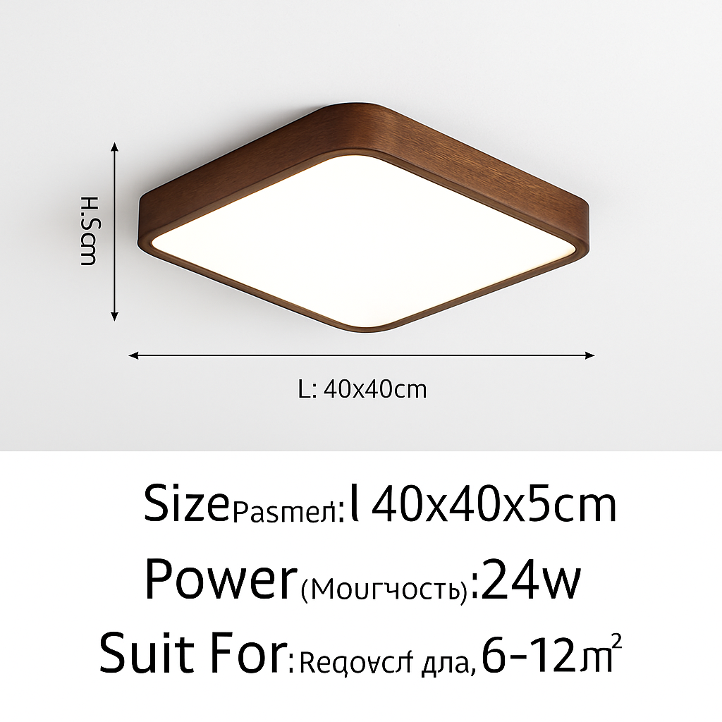 Plafonnier moderne LED bois massif