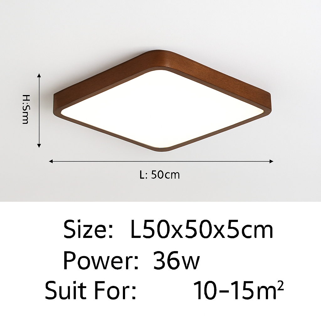 Plafonnier moderne LED bois massif