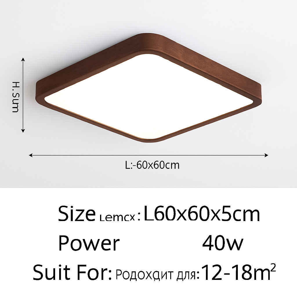 Plafonnier moderne LED bois massif