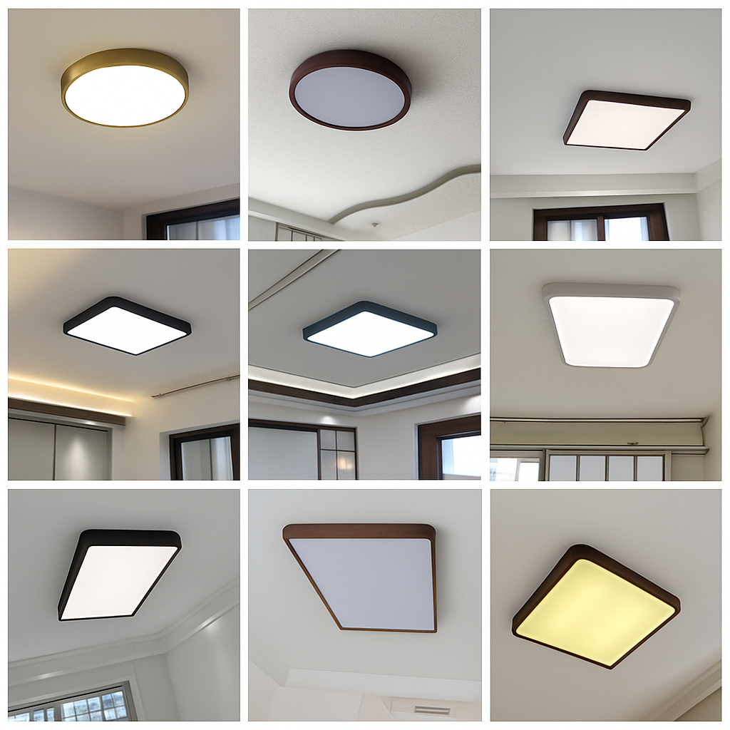 Plafonnier moderne LED bois massif