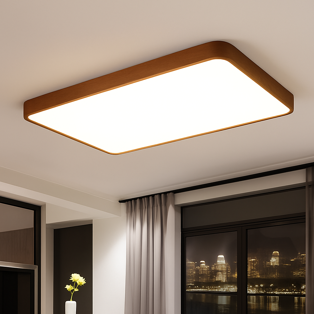 Plafonnier moderne LED bois massif