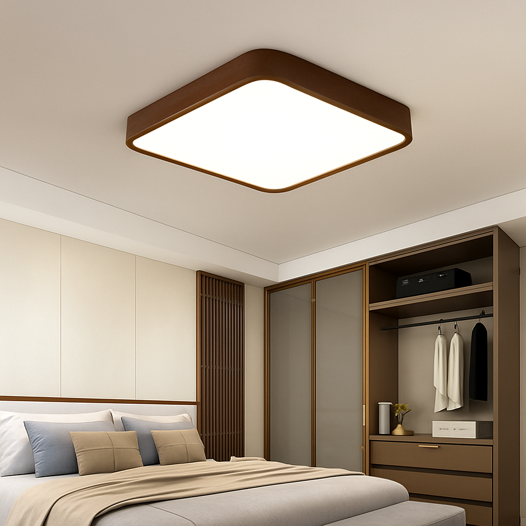 Plafonnier moderne LED bois massif