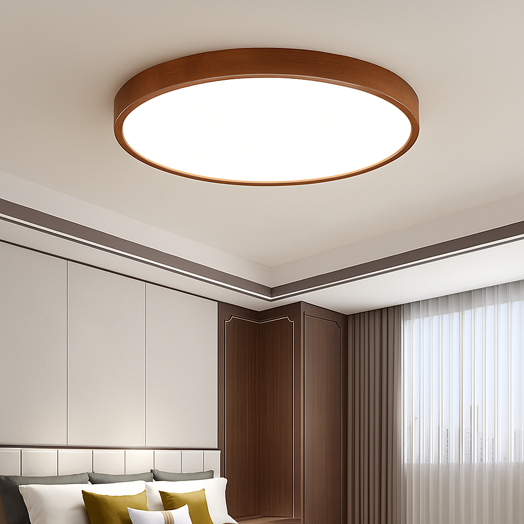 Plafonnier moderne LED bois massif