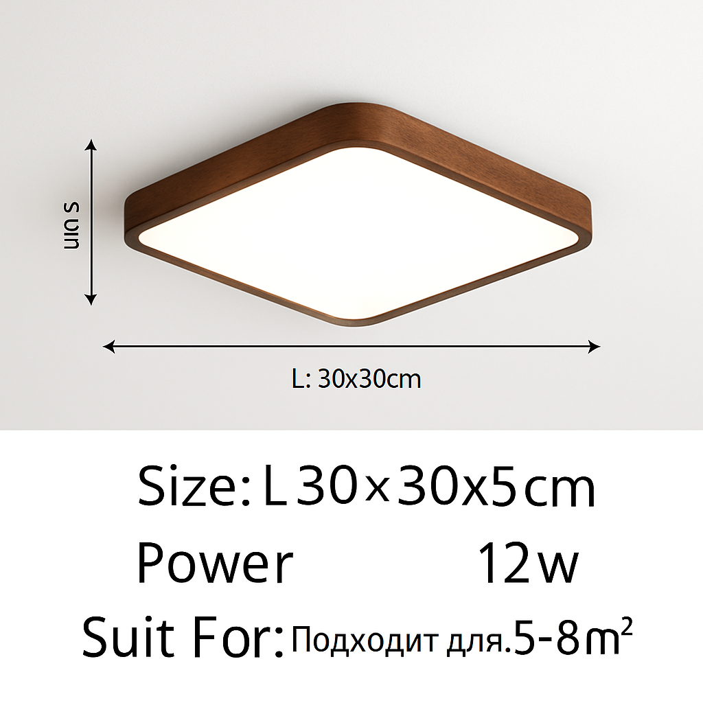 Plafonnier moderne LED bois massif