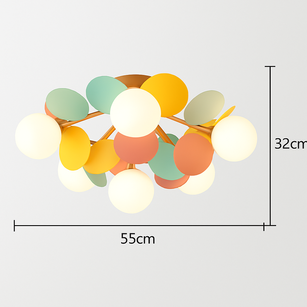 Plafonnier moderne LED coloré pour chambre d'enfant Estel