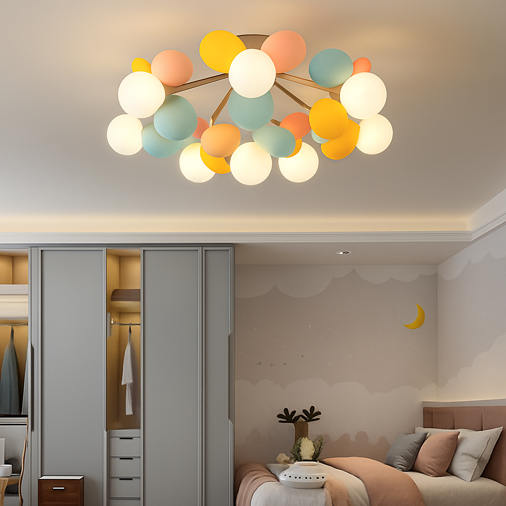 Plafonnier moderne LED coloré pour chambre d'enfant Estel