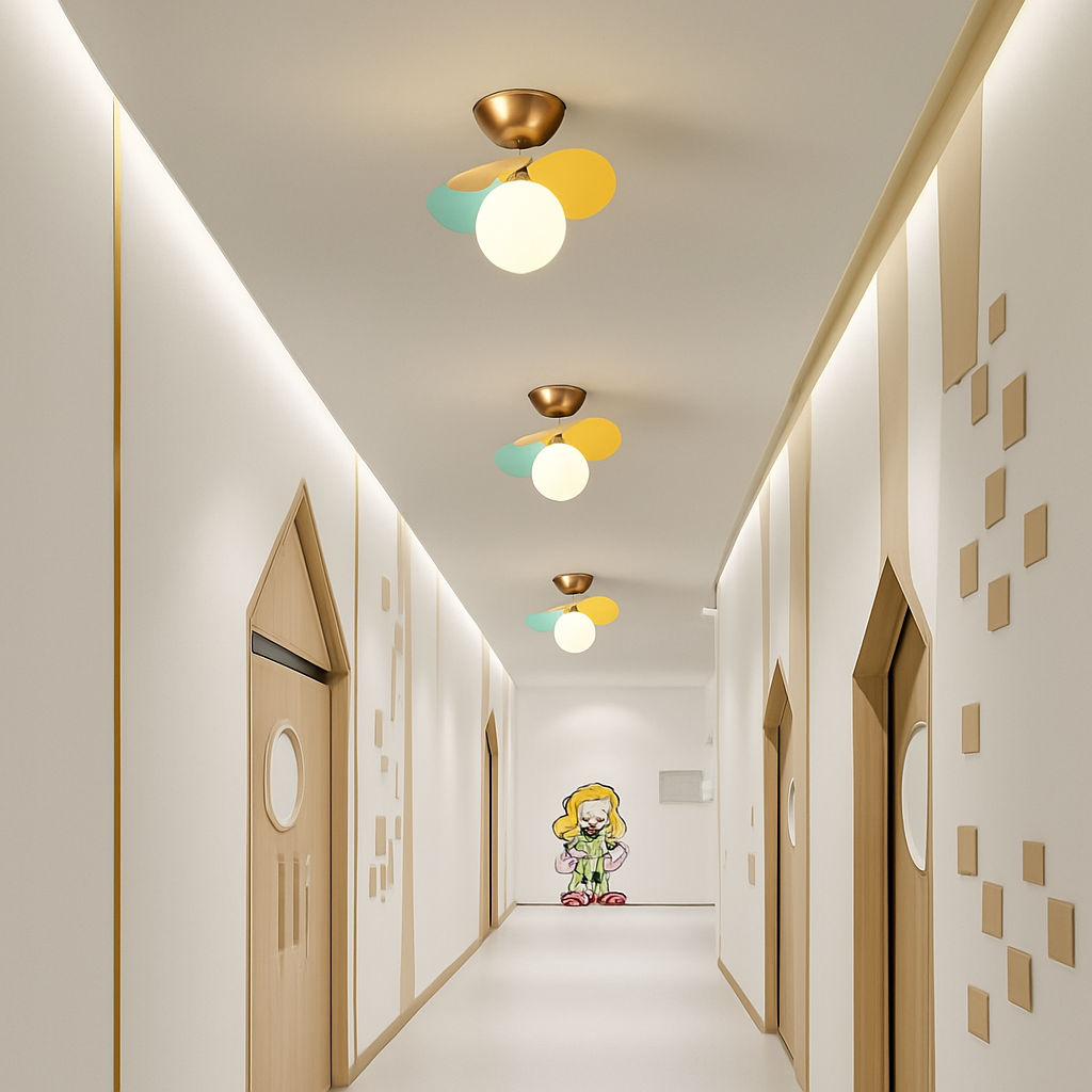 Plafonnier moderne LED coloré pour chambre d'enfant Estel