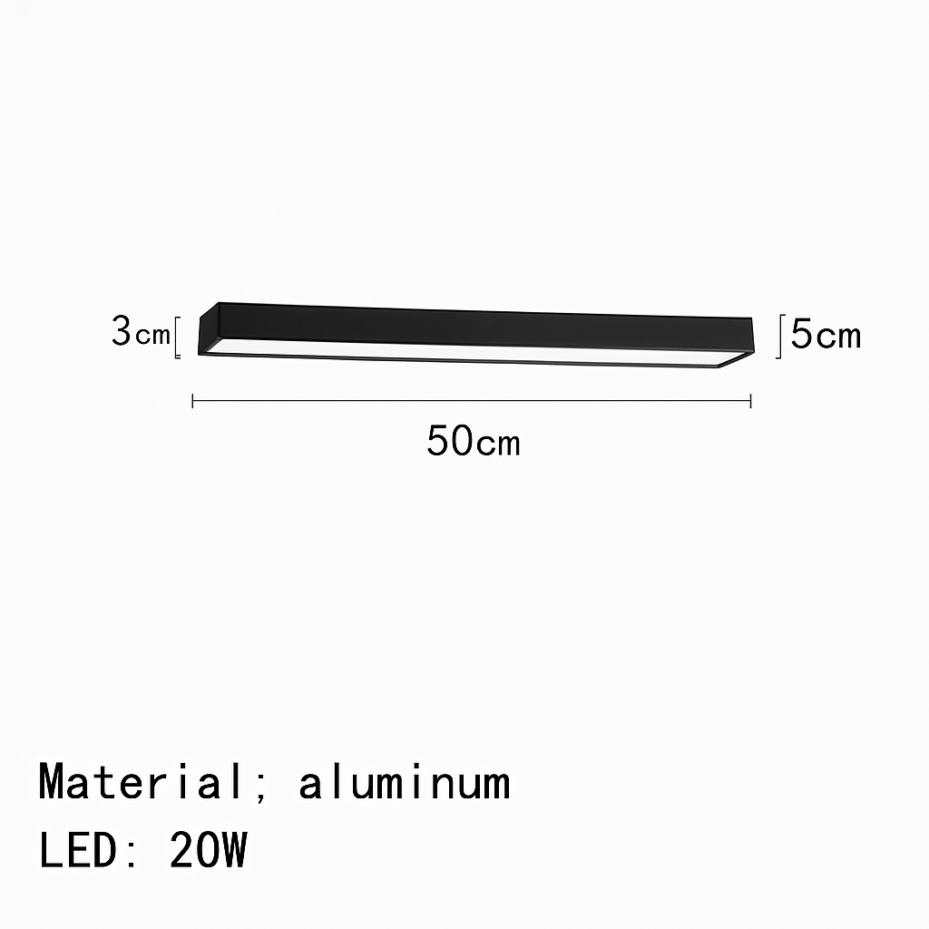 plafonnier moderne led en aluminium à intensité variable