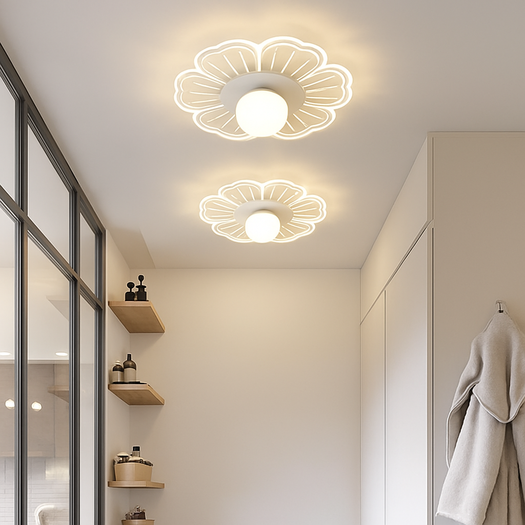 Plafonnier moderne LED en forme de fleur Majesty