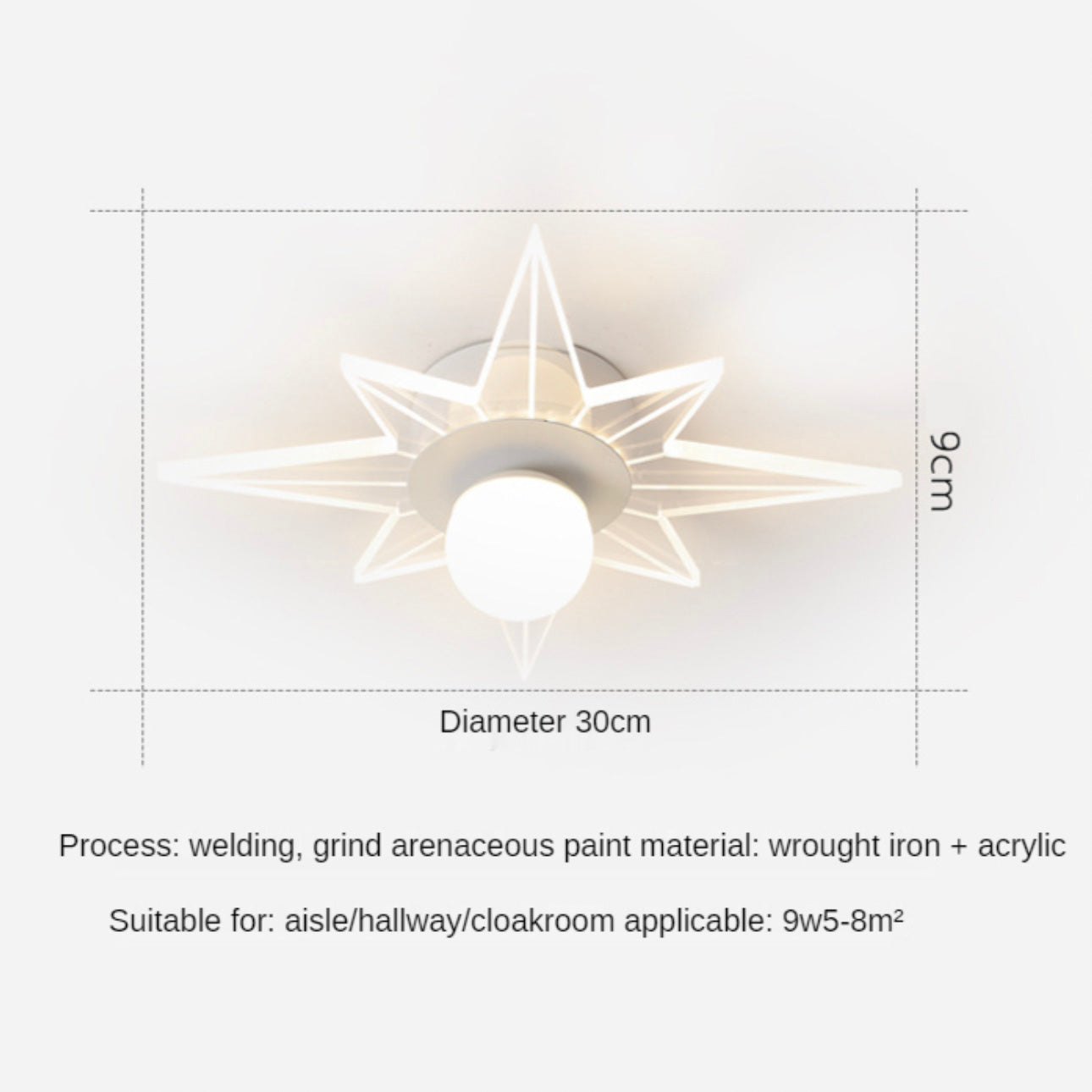 Plafonnier moderne LED en forme d'étoile Majesty