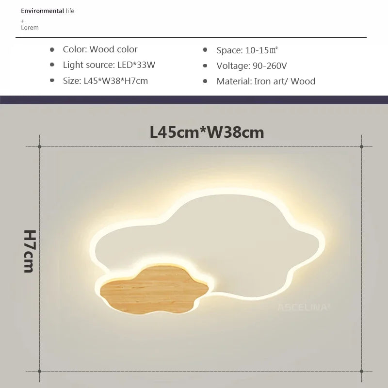 plafonnier moderne led en forme de nuage pour décoration intérieure