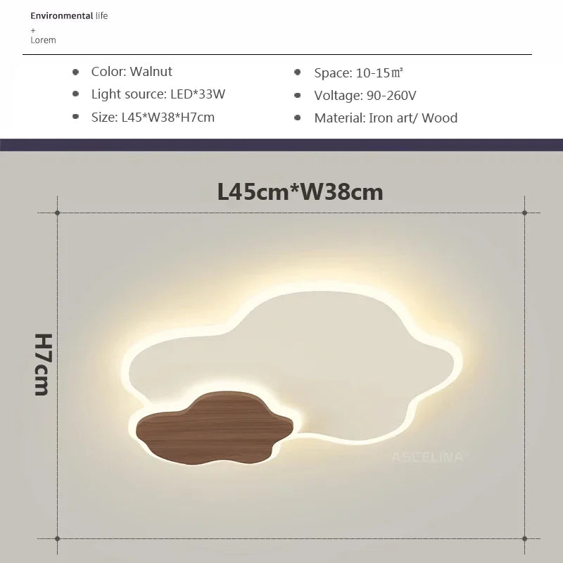 plafonnier moderne led en forme de nuage pour décoration intérieure