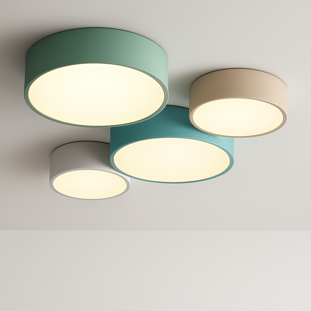 Plafonnier moderne LED forme circulaire en métal coloré Beryl