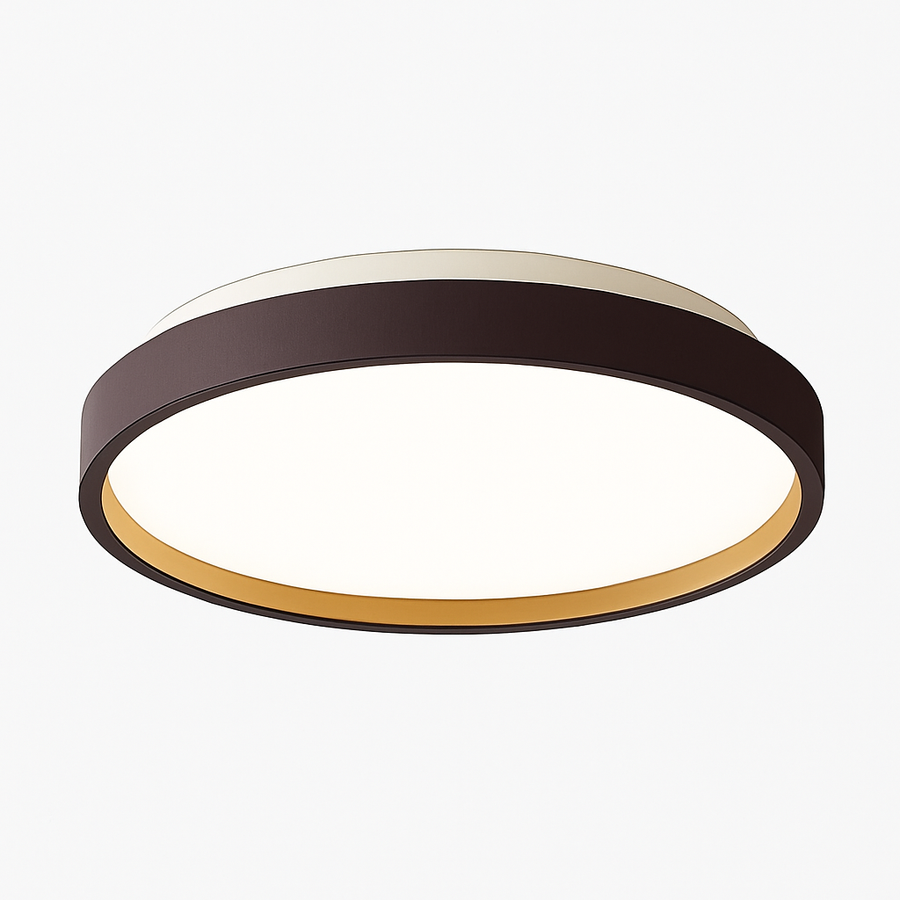 Plafonnier moderne LED métallique circulaire et fin Glenn