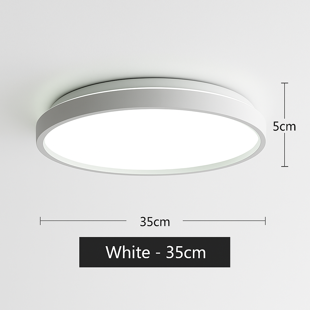 Plafonnier moderne LED métallique circulaire et fin Glenn