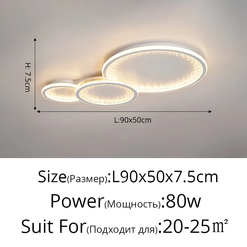plafonnier moderne à leds avec télécommande design créatif intérieur
