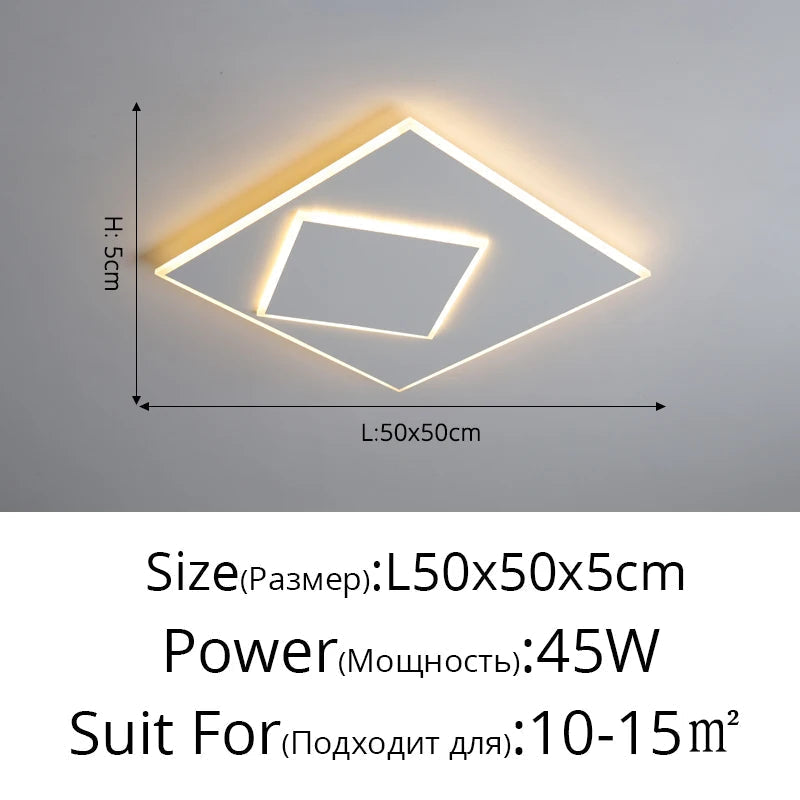 plafonnier moderne à leds avec télécommande pour éclairage intérieur