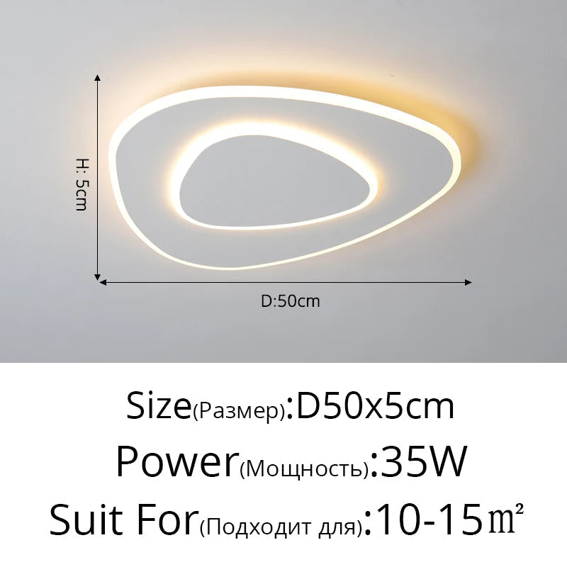 plafonnier moderne à leds avec télécommande pour éclairage intérieur