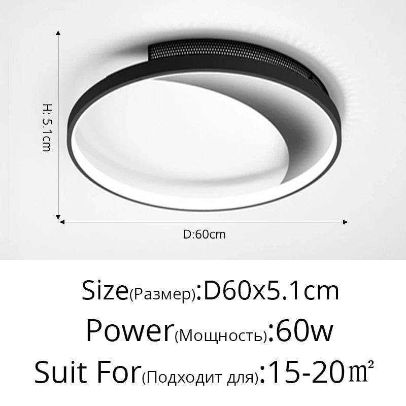 plafonnier moderne à leds avec télécommande pour intérieur décor lumineux