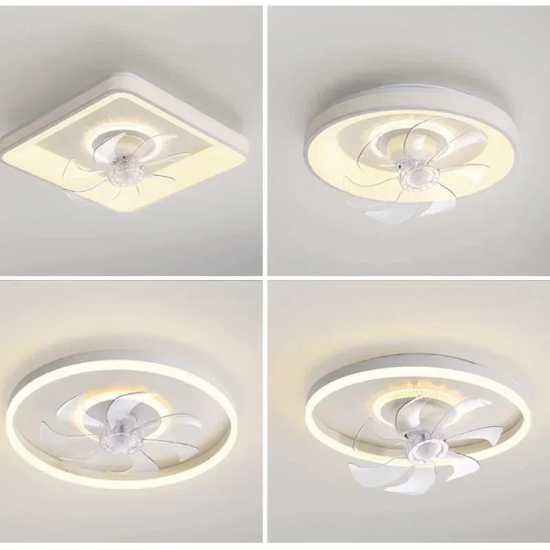 plafonnier moderne à leds avec ventilateur et télécommande