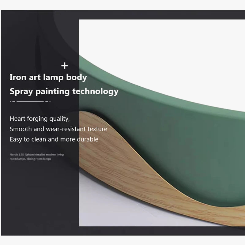 plafonnier moderne à leds circulaire grain de bois éclairage décoratif