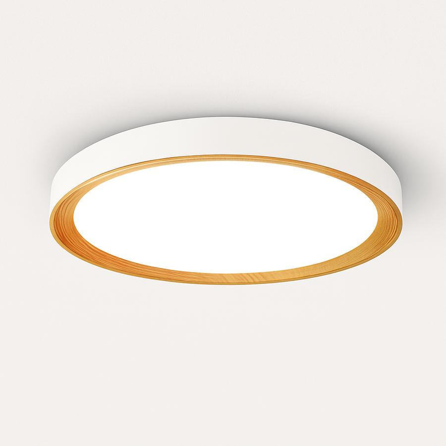 plafonnier moderne à leds en bois pour éclairage intérieur