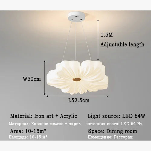 plafonnier moderne à leds en forme de fleur pour décoration intérieure