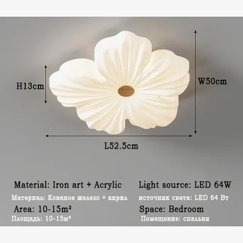 plafonnier moderne à leds en forme de fleur pour décoration intérieure