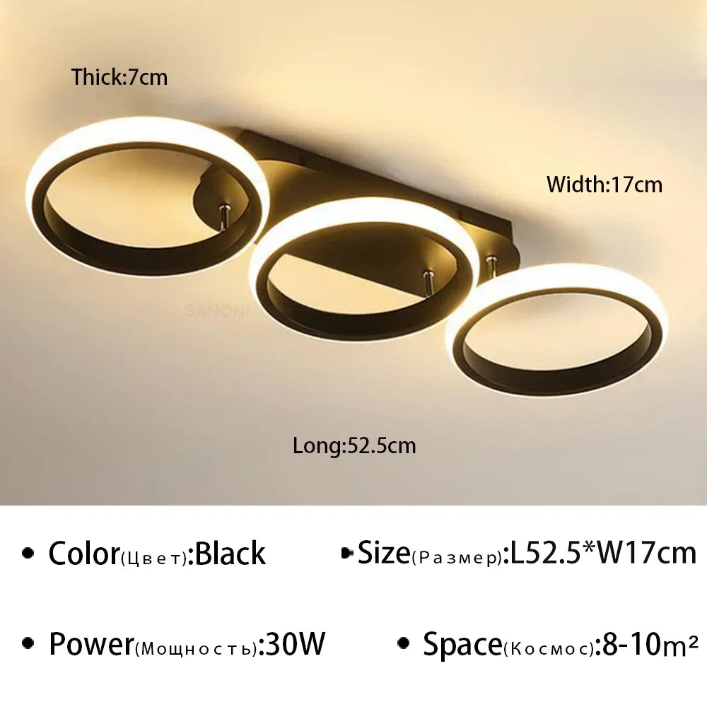 plafonnier moderne à leds pour éclairage intérieur décoratif