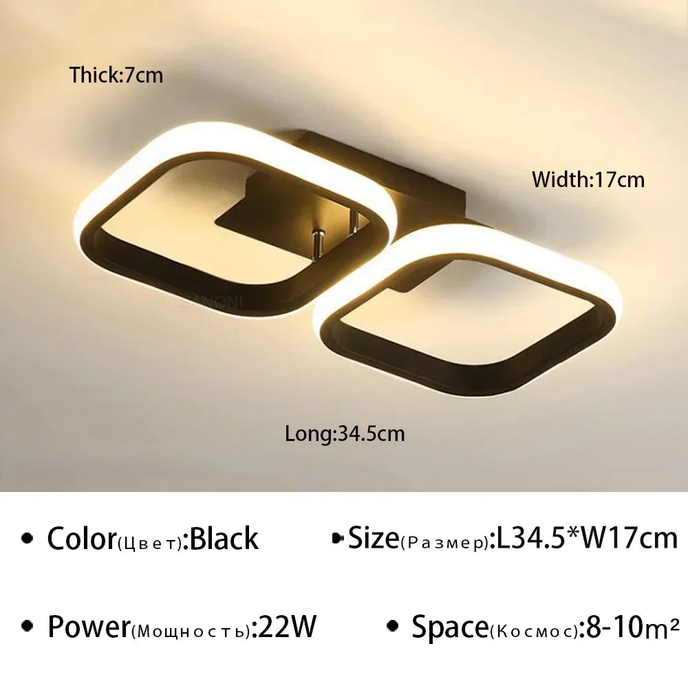 plafonnier moderne à leds pour éclairage intérieur décoratif