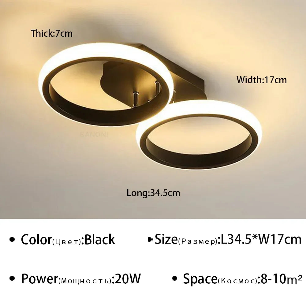 plafonnier moderne à leds pour éclairage intérieur décoratif