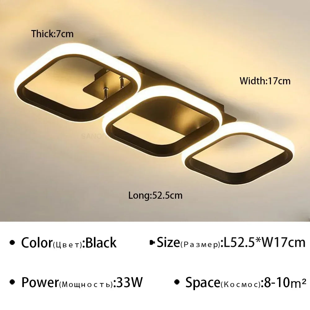 plafonnier moderne à leds pour éclairage intérieur décoratif