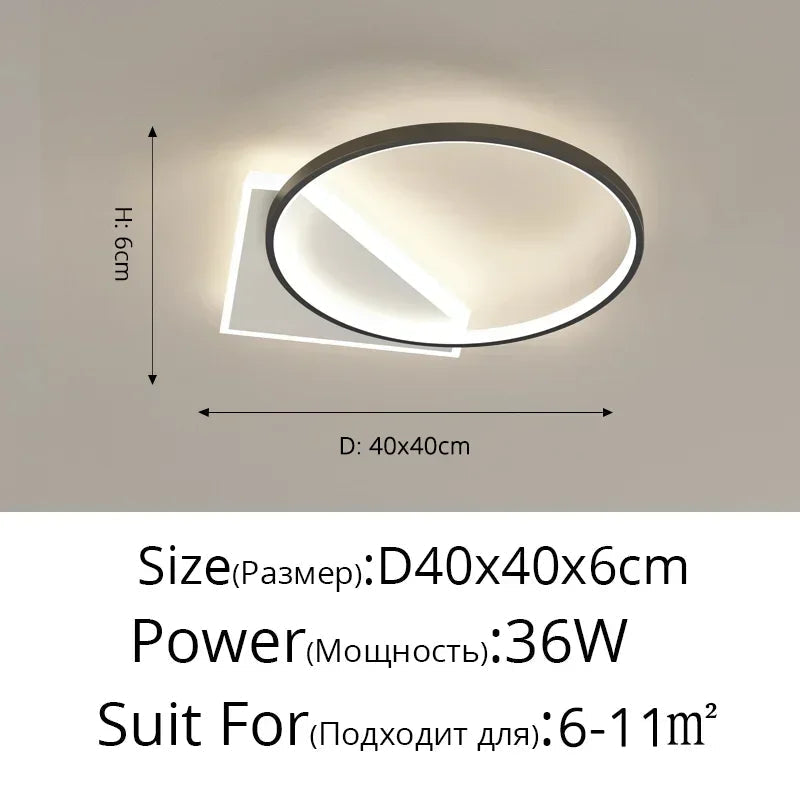 plafonnier moderne à leds pour décoration intérieure de maison
