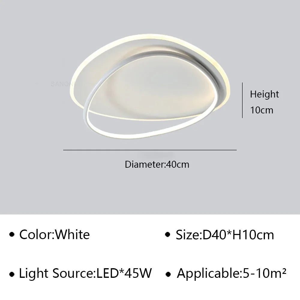plafonnier moderne à leds pour décoration intérieure élégante